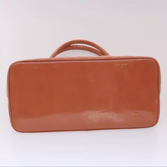 💎💕CHANEL Tote Bag Patent leather Reprint Pink CC Auth am4588 - Picture 10 of 16